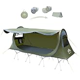 Night Cat Pop-up Camping Tent: 1 Person Tent Waterproof Instant Easy Setup Tunnel Tent Fits for Camping Cot (Excluded)