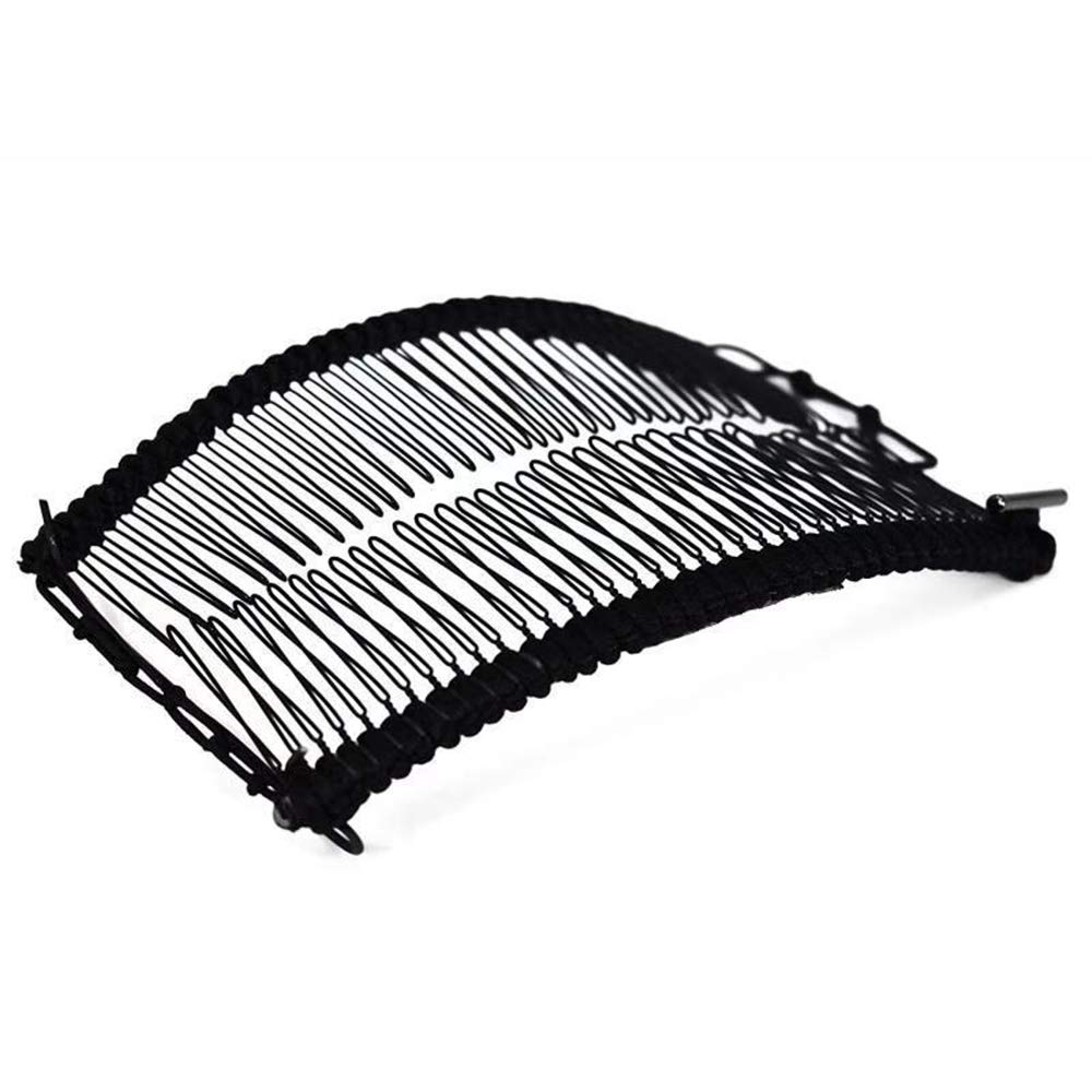 Stretchable Banana Comb Vintage Banana Hair Clip Stretch Double Comb Clip for Women Ladies Girls Hair Styling Black