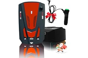 LORVINT Newest Driving Aids RadarDetector for Cars with Mute Memory, City/Highway Mode, Long Range Detection, Led Display, Ideal Christmas and Thanksgiving Gifts for Cars V7（RED）