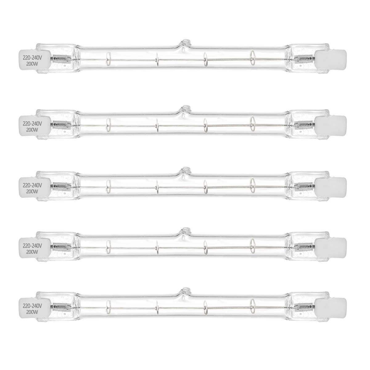 AHEVO 200W Equivalent R7s Linear Halogen Floodlight 3100lm 2700K J118 Security Light Bulb 118mm Length, Dimmable - 5Pack