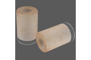 Anmire 2 Pack Tawny Linen Frosted Glass Shade, Cylinder Light Fixture Replacement Globe or Cover with 1-5/8-Inch Fitter for Chandelier Wall Sconce Pendant Light, G0077