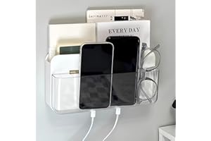 GWEOBZ Adhesive Remote Control Holder Wall Mounted Phone Charging Holder Universal Controller Holder Wall Mount Storage Organ