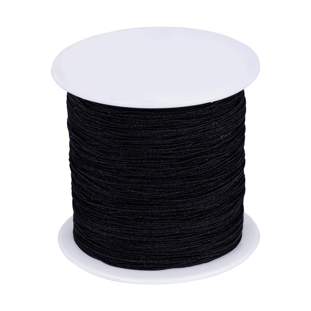 arricraft 137m Nylon Thread, 0.5mm Black Chinese Knotting Cord Beading Silky Cord for Beading Jewellery Making, Hand & Machine Sewing, Necklaces