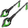 Grabber Reacher Tool - 2 Pack - Updated Version Long 19/32 Inch Foldable Pick Up Stick - Strong Grip Magnetic Tip Lightweight Trash Picker Claw Reacher Grabber Tool for Elderly Reaching, Luxet (Green)