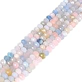 6mm Natural Morganite Beryl Aquamarine Faceted Rondelle Loose Beads Jewelry Making DIY Bead 16 Inch