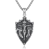 REDSUN 925 Sterling Silver Patron Amulet Necklace Jesus Cross/Knights Templar/St Michael/St Raphael/St George Protection Jewelry Gifts for Men Women, with Stainless Steel Chain