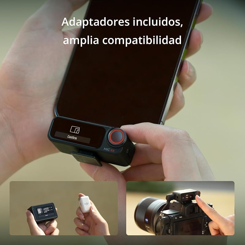 DJI Mic 2 (1 TX+1 RX), microfone sem fio com cancelamento inteligente de ruído, gravação interna flutuante de 32 bits, som otimizado, alcance de 250m, microfone para iPhone e Android