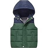 Wyeysyt Boys Warm Puffer Vest Fleece Lined Hooded Quilted Vest Kids Winter Waistcoat Outerwear
