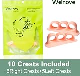 Welnove Hammer Toe Cushions Pads 10PCS Gel Toe Straightener Beige 3 Loops view 6