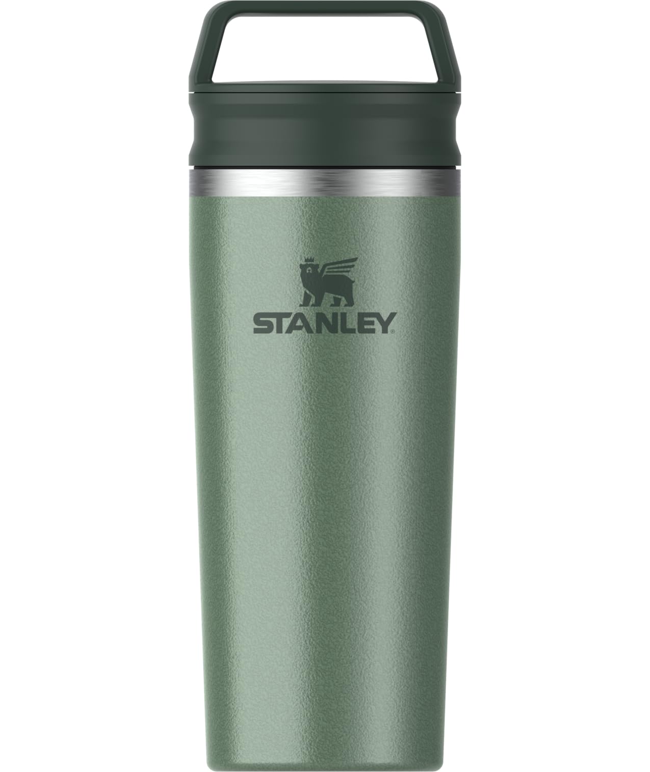 Photo 1 of STANLEY Cafe To Go Travel Mug 16 oz | Leakproof Two-Part Drink Through Lid | Tumbler Cup for Coffee, Tea and Drinks | Insulated Stainless Steel Coffee Mug | BPA-Free | Hammertone Green