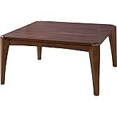 AZUMAYA KT-107 Kotatsu Heater Table, W30 x D30 x H15 Inches, Natural Walnut and Rubber Wood Table Material, Home and Living,