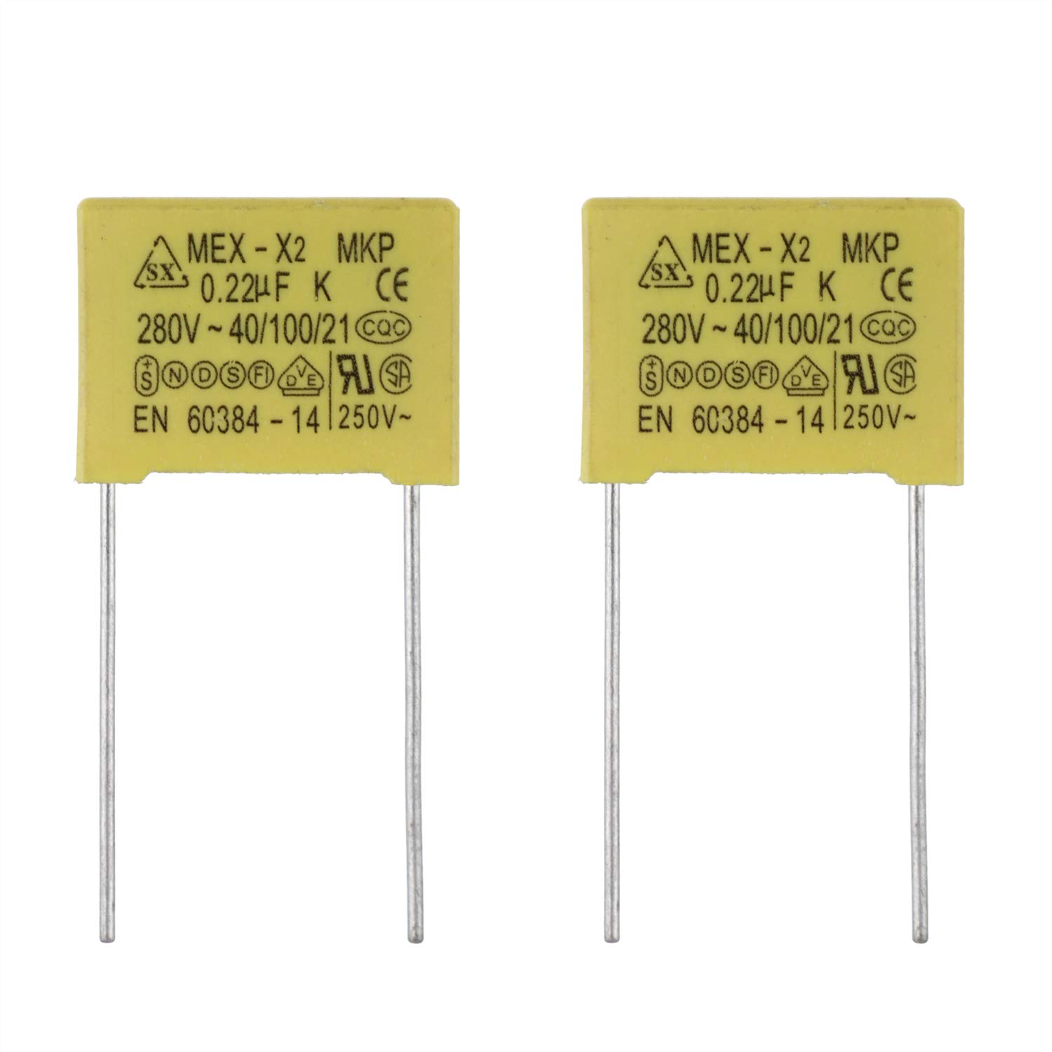 BOJACK 0.22 uF 280 V Safety Capacitors MEX -X2 MKP Suppression of differential mode interference capacitors(Pack of 2 Pcs)
