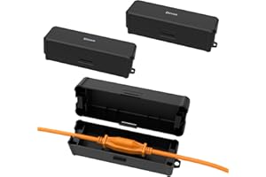 Outdoor Extension Cord Safety Cover, Diivoo 3 Pack Weatherproof Electrical Connection Box to Protect Outdoor Plug, Outlet, Socket, Christmas Holiday Decoration Light, Black