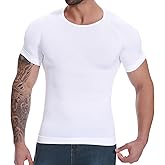 Gleefeat Mens Compression Shirt Body Shaper Slimming Undershirt Gynecomastia Abdomen Tummy Control Shapewear Tank Top Vest