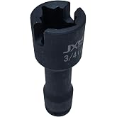 1/2" Drive Lineman Deep Socket, Fits 3/4" Hex &amp; 4-Point Square Nuts | 5/16" Slot, Multi-Purpose Design, Heat-Treated CrMo Alloy Steel for Eye Bolts &amp; Grounding Clamps
