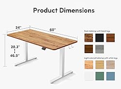 FEZIBO Electric Standing Desk, 60 x 24 Inches