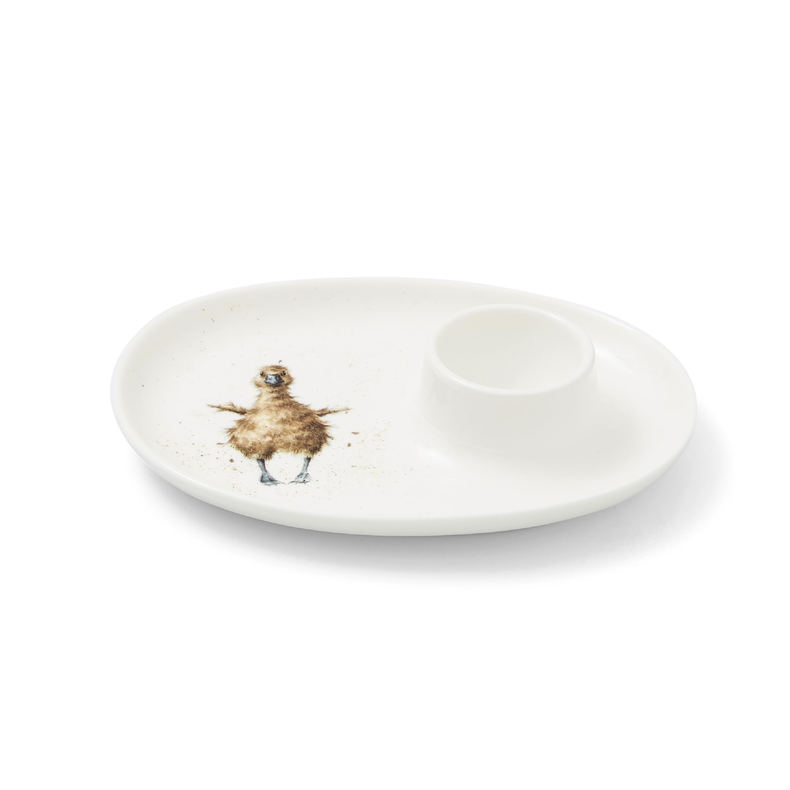 RW WN4088-XL Royal Worcester Wrendale Egg Saucer Duck Design, Ceramic,18*13.5 centimeters,White