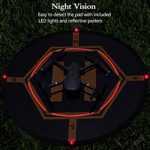 AURTEC Universal Drone Landing Pad 32 inch (80cm) with LED Lights, Fast