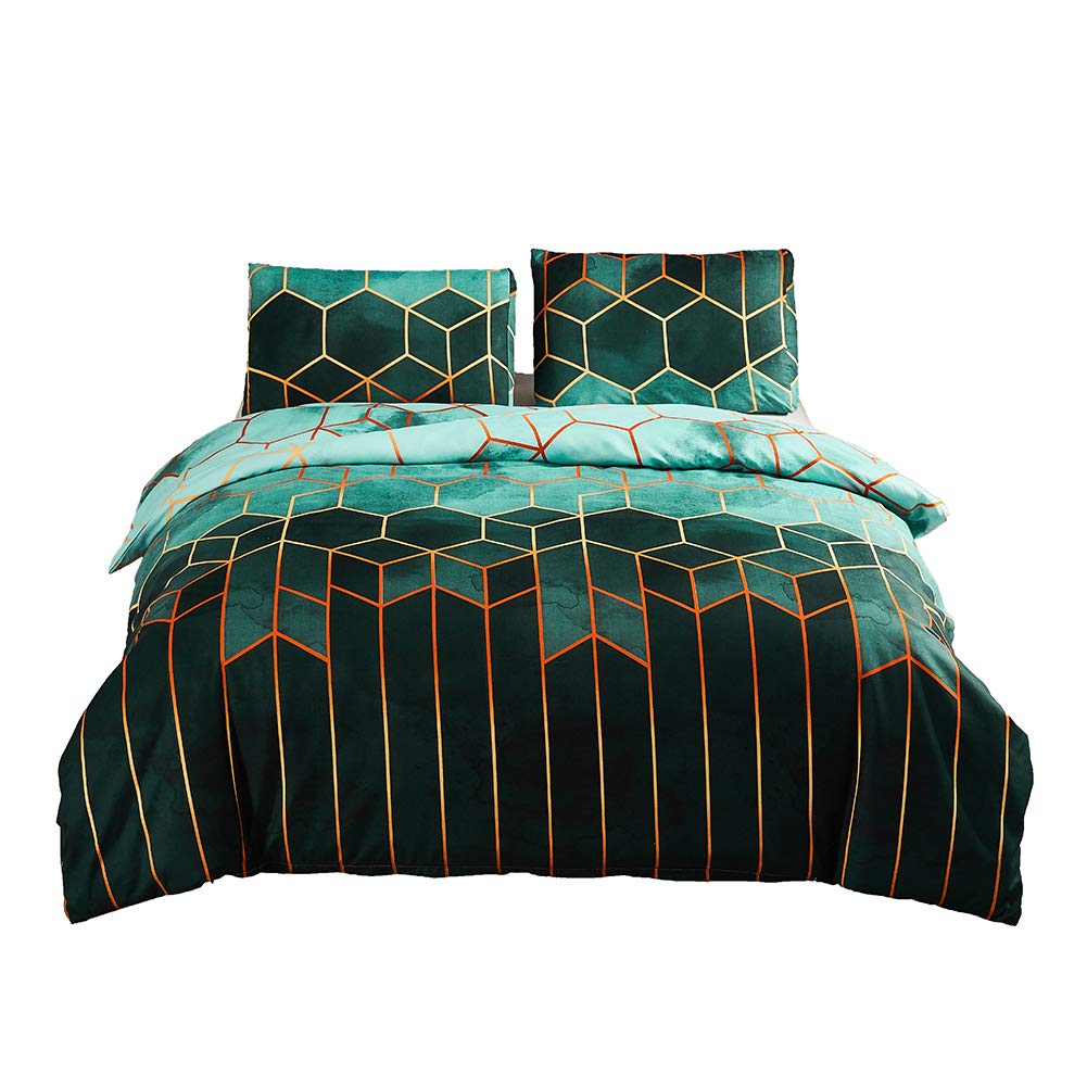 Shamdon Home Collection Geometric Duvet Cover Set, Soft Microfibre Bedding Set with Pillowcase