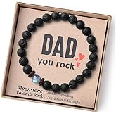 THEMEROL Dad Valentines Day Gifts-Love/Strength/Protection-Handmade Gemstone Bracelets with Meaningful Card