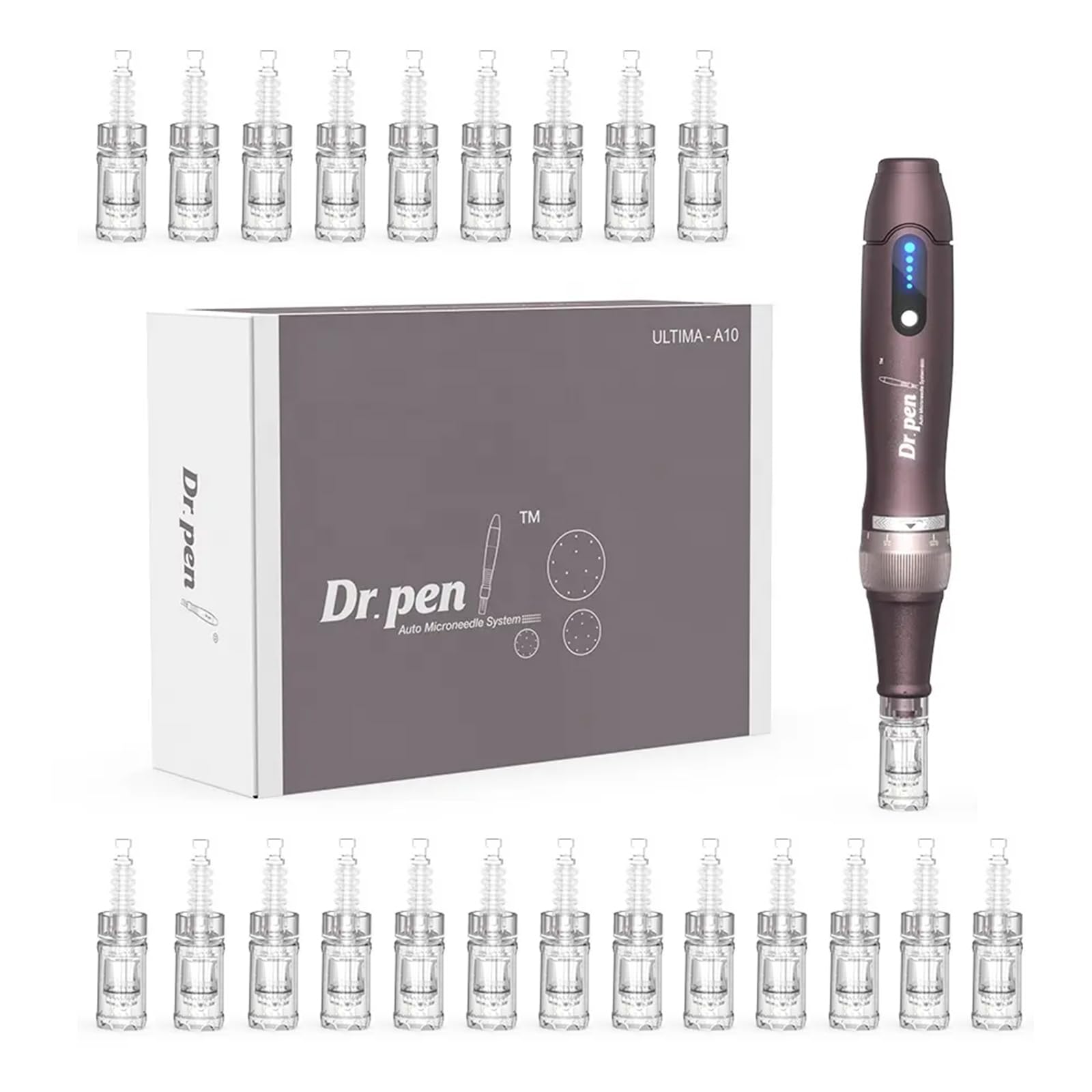 Dr.pen A10, Professional Wireless Microneedling Pen A10 with 22 Replacement Cartridges, Adjustable Micro Needling Electric Microneedle Machine for Hair Growth Skin Care Anti-wrinkle Reduce Acne Marks