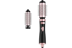 WEEYUM Rotating Blow Dryer Brush, Spin Hair Dryer Brush with 2 Interchangeable Brush(1.5"& 2"), 3-in-1 Hot Air Spin Brush Set for Hair Volumizer/Drying/Straightening/Curling