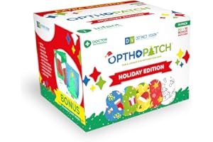 OPTHOPATCH Eye Patches for Infants - Extra Sensitive Adhesive - Holiday Design - 70 count + 2 Reward Charts