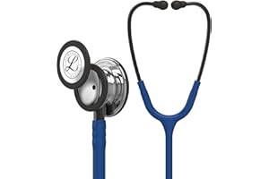 3M Littmann Classic III Monitoring Stethoscope, 5863, More Than 2X as Loud, Weighs Less, Stainless Steel Mirror-Finish Chestpiece, 27" Navy Blue Tube, Smoke Stem, and Headset