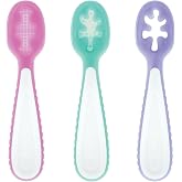 Nuby Baby's First Spoons - 3 Pack | Pink/Aqua/Purple