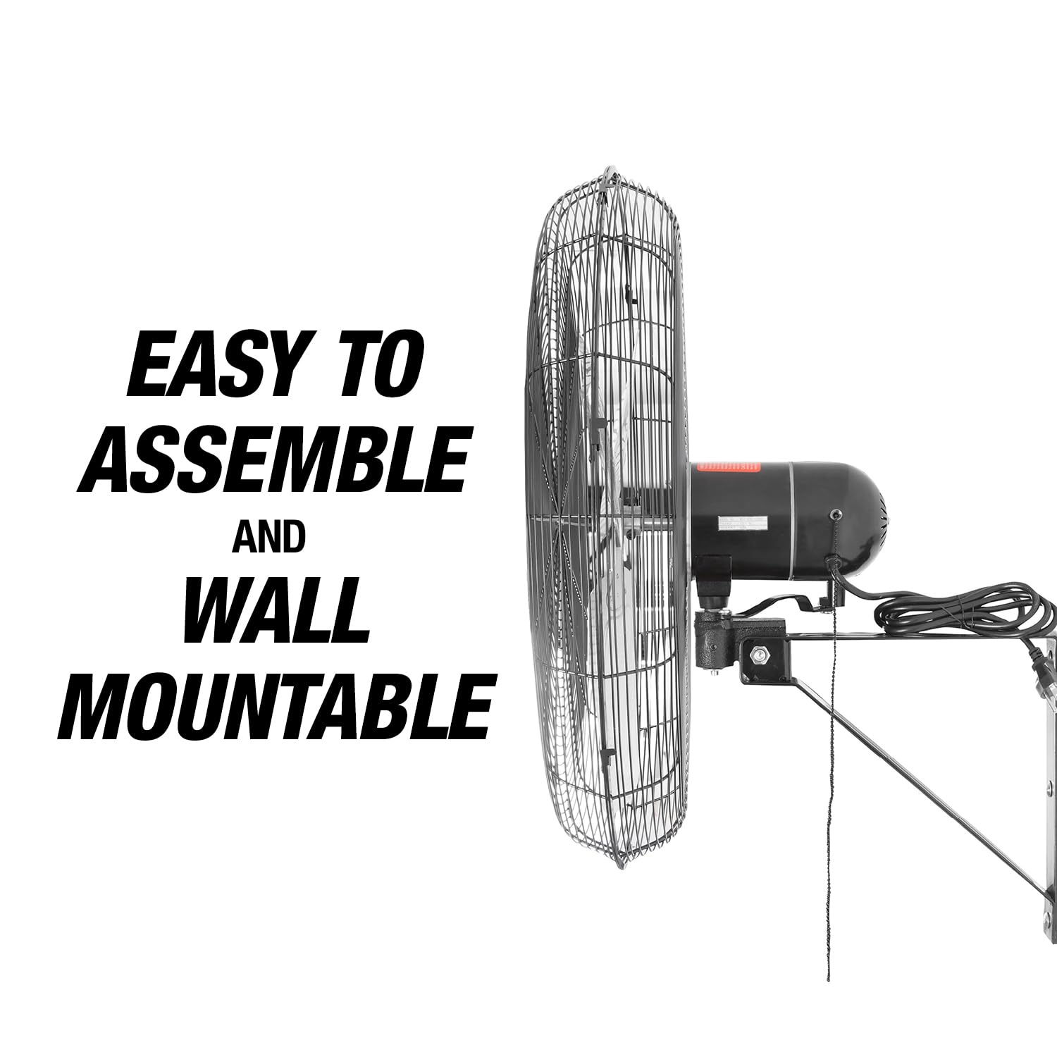 OEMTOOLS OEM24884 30 Inch Oscillating Wall Fan, 9500 CFM Max. Garage 90 Degree Mounted Fan with 6 Ft. UL Listed Cord