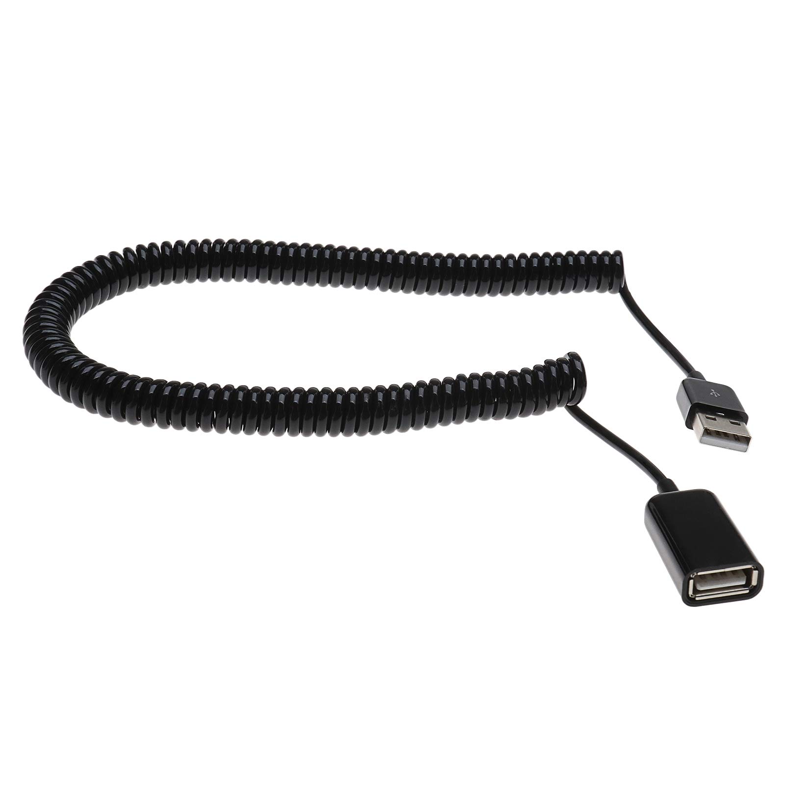 Be In Your Mind 3M Spiral Coiled USB 2.0 A Male to A Female Adapter Cable Spring Telescopic Extension Wire Cord For Charging Data Transmission