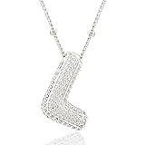 CCINPPY Letter Necklace, 14k Gold Plated Bubble