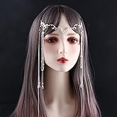 Kopida Rhinestone Tassel Head Chain Headwear Shinning Crystal Forehead Headband Wedding Bridal Hair Chain Headpiece for Women Girls Hair Jewelry Chinese Style Hair Accessories