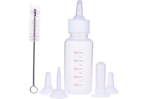 DoubleWood Pet Nursing Bottle Kits Nursing Bottle Kits Replacement Nipple Cat Feeding Bottle for Newborn Kittens, Puppies, Rabbits, Small Animals