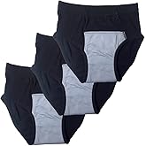 3-Pack Men’s Incontinence Underwear Cotton Regular Absorbency Reusable Washable Urinary Incontinence Briefs 150ml pad … (X-Large, Black)