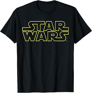 Star Wars Simple Title Logo Outline Disney+ T-Shirt