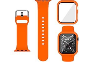 XFEN Sport Silicone Band and Case with Screen Protector for Apple Watch Series 11 Series 10 Series 9 Series 8 Series 7 Series 6 SE(Gen 1,2,3) Series 5 Series 4