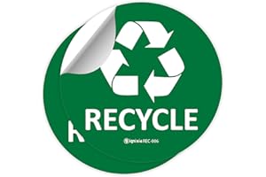IGNIXIA Recycle Stickers for Trash Can & Bins - 6x6 Inches, Waterproof, UV Protected (Pack of 2) - Green