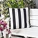 Homey Cozy Outdoor Throw Pillow Cover, Classic Stripe Black Large Pillow Sham Water/UV Fade/Stain-Resistance for Patio Lawn Couch Sofa Lounge 20x20, Cover Only