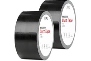 XUXU 2 Pack Black Duct Tape Heavy Duty Waterproof, Strong Adhesive Duct Tape Bulk for Indoor Outdoor Repairs, 40 Yards x 2 Inch Total