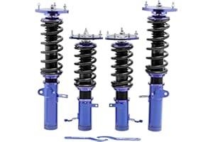 maXpeedingrods Coilovers Adjustable Height for Toyota Corolla E90 E100 E110 AE92 AE101 AE111 1988-2002, Complete Shock Absorber Suspension Kit Strut, Amortiguador Lowering Kits Coilovers Blue