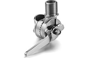 ZOMCHAIN Marine VHF Antenna Mounts, Ratchet Mount, 316 Stainless Steel Adjustable Base Mount for Boat (Clamp-on Antenna)