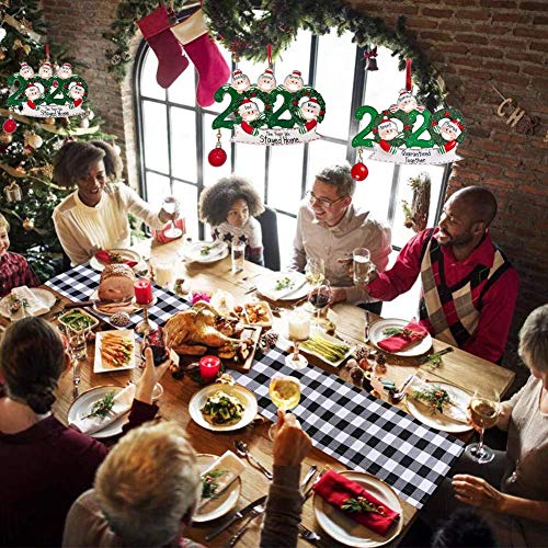 WISREMT Personalized 1-7 Family Members Name Christmas Ornament Kit, 2020 DIY Customized Christmas Tree Hanging Decorating Kit Funny Creative Gift for Friends