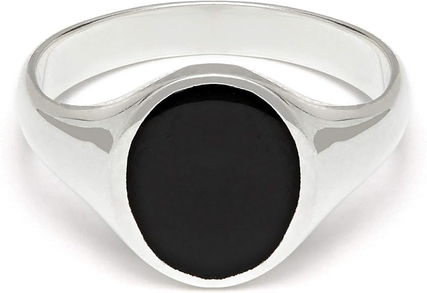 Annie Haak Nu Mii Black Signet Silver Pinky Ring Pinky Medium Amazon Co Uk Jewellery