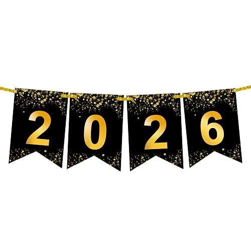 KatchOn, Large New Year Banner 2026 Sign-8 Feet, No DIY | Black and ...