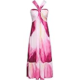 GRACE KARIN 2025 Women's Criss Cross Halterneck Sleeveless Summer Floral Print Flowy A Line Maxi Dress
