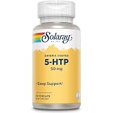 SOLARAY 5HTP Supplement 50 mg for Men &amp; Women - 60 Ct Veg Caps | 5 HTP Capsules for Sleep Support, L-5-Hydroxy Tryptophan (as Griffonia Simplicifolia) for Adults, Enteric Coated