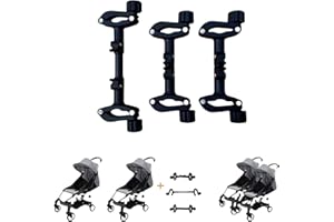 MINILUJIA Twin Stroller Connector Side by Side, Universal Stable Baby Stroller Pushchair Connectors Detachable Adjustable Two Single Strollers into a Double Stroller