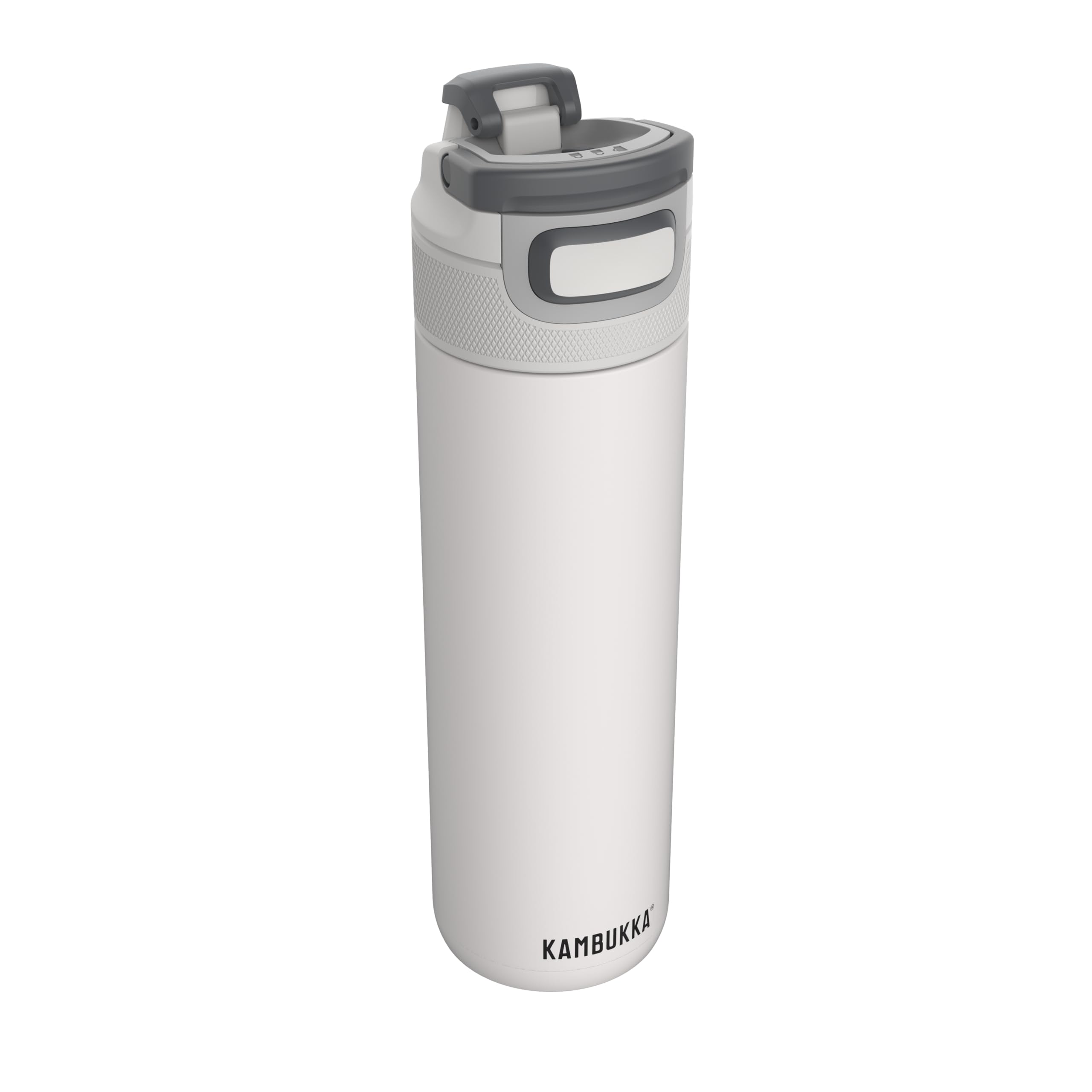 Kambukka Elton 600ml / 20oz Insulated Drinking Water Bottle, Stainless Steel Thermos, Waterproof with Dishwasher Safe Lid and Snapclean Technology, Easy to Hold, Comfortable Grip - Chalk white
