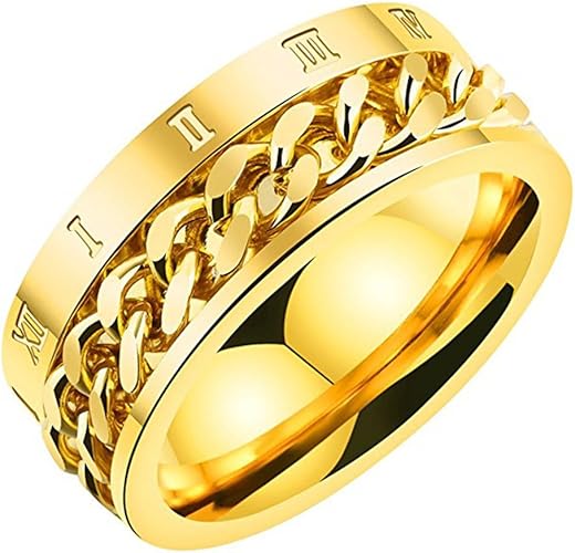 Amazon Jinshiyinyuメンズ8 Mmステンレススチールスピナーチェーンリングローマ数字結婚式バンドシルバー ブラック ゴールド イエロー リング 通販 Amazon Jinshiyinyuメンズ8 Mmステンレススチールスピナーチェーンリングローマ数字結婚式バンドシルバー ブラック ゴールド イエロー リング 通販
